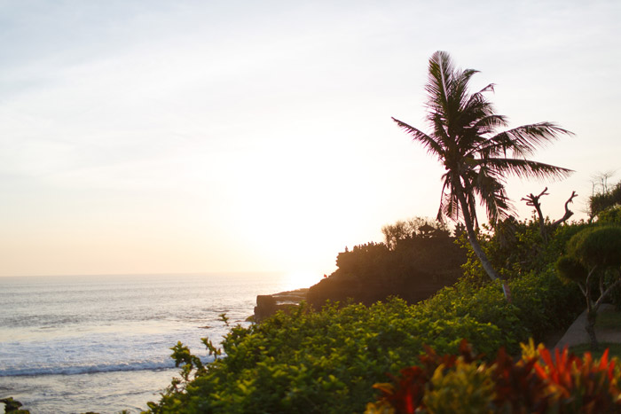 Tanah Lot Temple at sunset bali indonesia