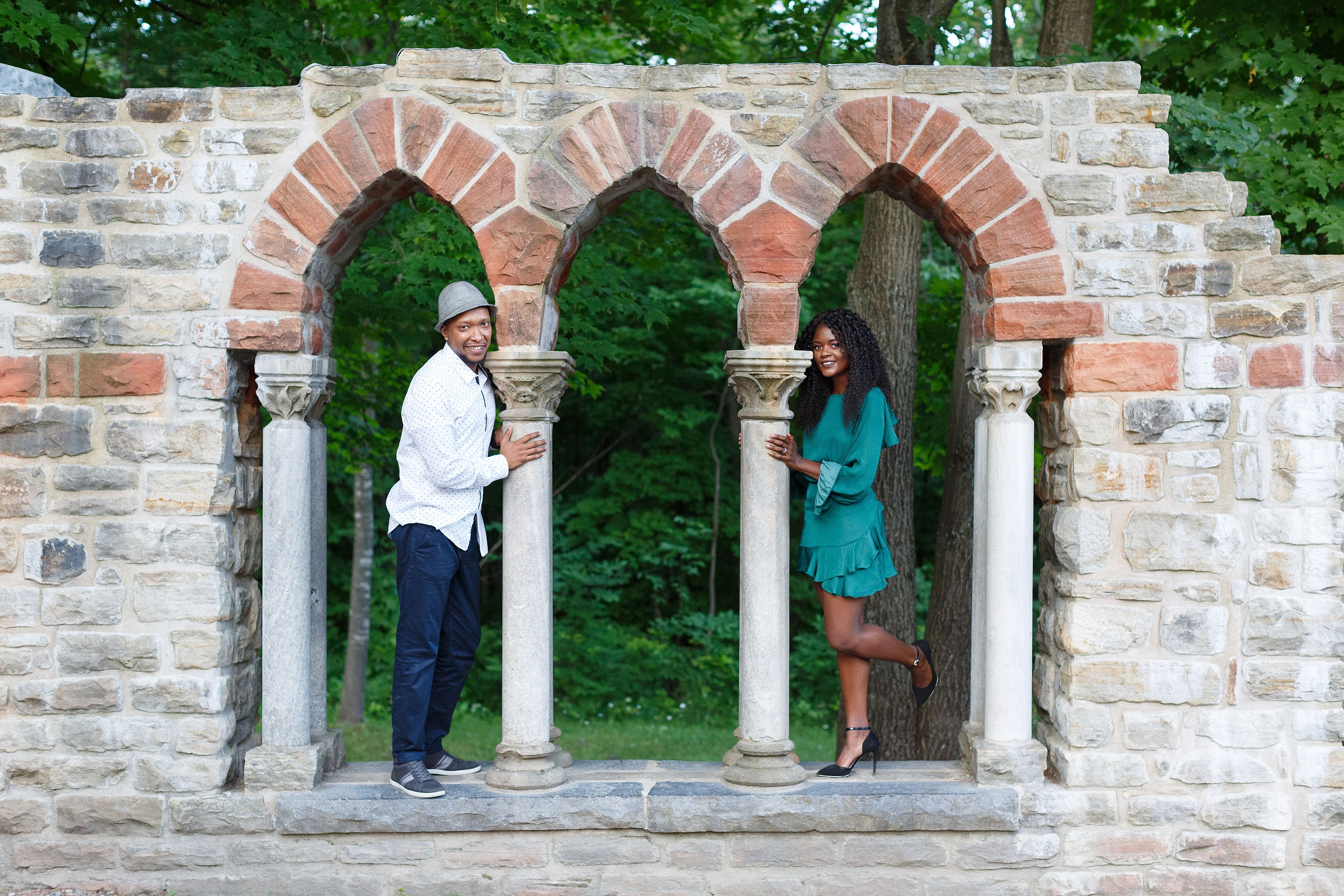 engagement session at mackenzie king estate abbey ruins